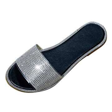 Sandals for Women Casual Summer,2021 Crystal Comfy Platform Sandal Summer Beach Travel Shoes Sandal Ladies Flip Flops