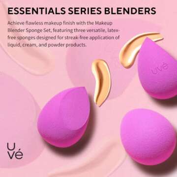 UVé Beauty Makeup Sponge - Helio Sponges Makeup Blender for Foundation, Powder & Cream Application ...