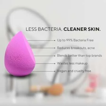 UVé Beauty Makeup Sponge - Helio Sponges Makeup Blender for Foundation, Powder & Cream Application - Vegan & Cruelty-Free Makeup Sponges for Blending & Face Sponges for Cleansing
