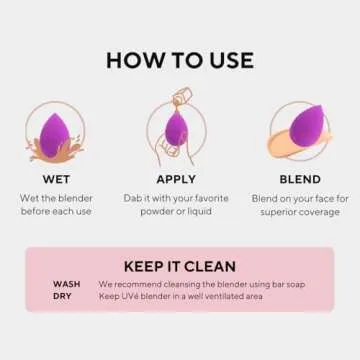 UVé Beauty Makeup Sponge - Helio Sponges Makeup Blender for Foundation, Powder & Cream Application - Vegan & Cruelty-Free Makeup Sponges for Blending & Face Sponges for Cleansing