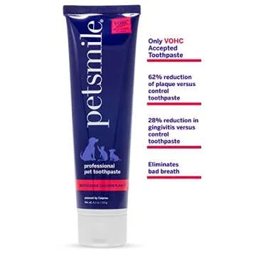 Petsmile Professional Pet Toothpaste - Cat & Dog Toothpaste for Plaque, Tartar, & Bad Breath - VOHC Accepted Non Enzymatic Dental Care for Cat & Dog Teeth Cleaning (Rotisserie Chicken, 4.2 Oz)