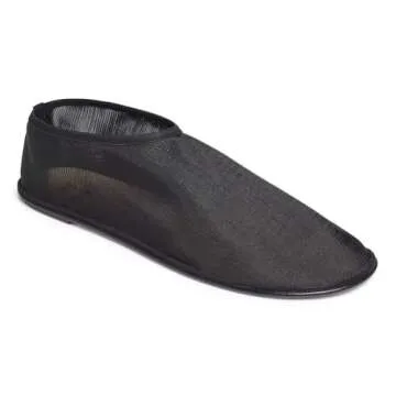 VorisVina Mesh Sock Ballet Flats for Women Nylon Tulle Slip on Mary Jane Flats Sheer Comfortable Casual Dress Ballerina Shoes Black