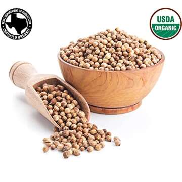 SPICY ORGANIC Whole Coriander Seeds - 16 OZ - Ideal for Cooking, Grinding into Powder & Planting - Aromatic Coriander Seed Spice - USDA Organic Certified - Non- GMO – Gluten Free