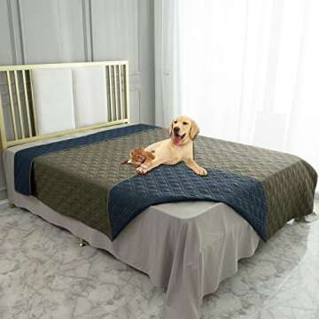 Ameritex Waterproof Dog Bed Cover - Reversible Pet Blanket