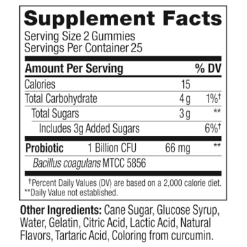 OLLY Probiotic Gummy 1 Billion CFUs Immune Support