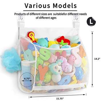 Ligereza Baby Mesh Bath Toy Organizer, Multiple Ways to Hang, Ultra Large Capacity & Large Opening, ...