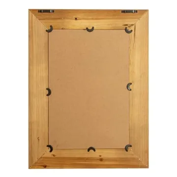 Creative Co-Op Rectangle Wood Framed Wall Mirror with Rattan Detail, Brown