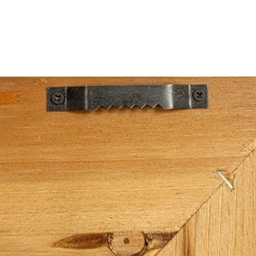 Creative Co-Op Rectangle Wood Framed Wall Mirror with Rattan Detail, Brown