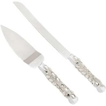 Elegant Wedding Cake Knife and Server Set