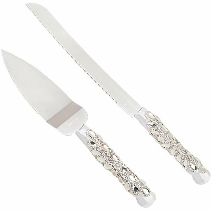 Elegant Wedding Cake Knife and Server Set