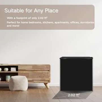 Fox Shack 1.7 Cu Ft Small Fridge with Freezer, Low noise, Energy-efficient, Countertop Refrigerator, Single Door Refrigerator for Apartment, Dorm, Kitchens, Office and Bedroom