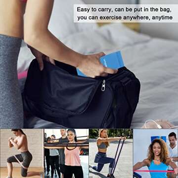 Resistance Stretch Band for Men and Women,5 PCS Resistance Loop Exercise Bands Set for Home Gym Yoga Fitness(Blue Set of 5)