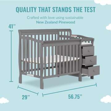 Dream On Me Jayden 4-in-1 Mini Convertible Crib