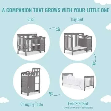 Dream On Me Jayden 4-in-1 Mini Convertible Crib