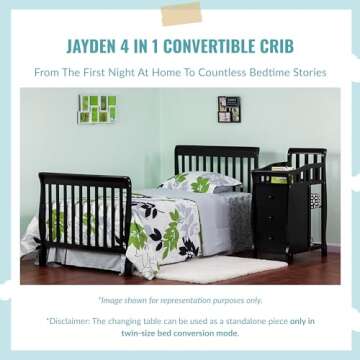 Dream On Me Jayden 4-in-1 Mini Convertible Crib