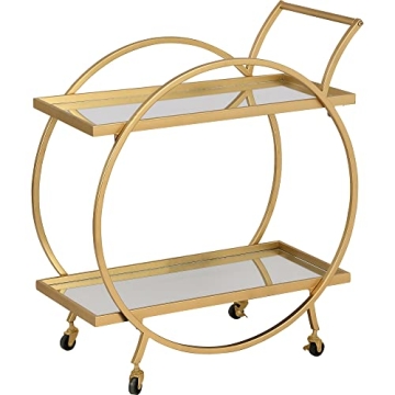 FirsTime & Co. Gold Odessa Bar Cart - 2 Tier Modern Design