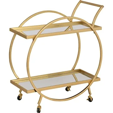 FirsTime & Co. Gold Odessa Bar Cart - 2 Tier Modern Design