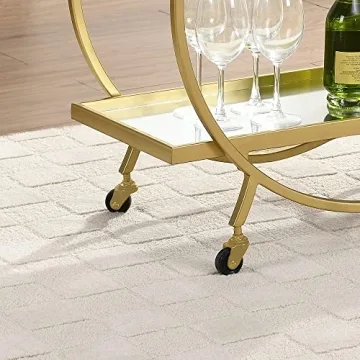 FirsTime & Co. Gold Odessa Bar Cart - 2 Tier Modern Design