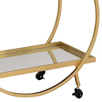 FirsTime & Co. Gold Odessa Bar Cart - 2 Tier Modern Design