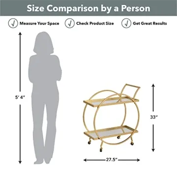 FirsTime & Co. Gold Odessa Bar Cart - 2 Tier Modern Design