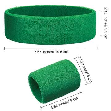 18 Pieces Sweatband Set, Paris Sports Competitions Sweatband 12 Colorful Wristband Sweatband Elastic Athletic Sweatband and 6 Headband Sweat Wicking for Men Women Gym Running(Stylish Colors)