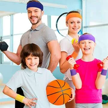 Colorful Sweatband Set for Active Lifestyles - 18 Pieces