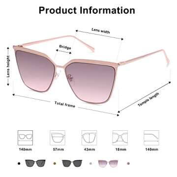 SOJOS Trendy Rectangular Cateye Sunglasses Womens 90's Retro Shades Sunnies Gafas de sole SJ1172