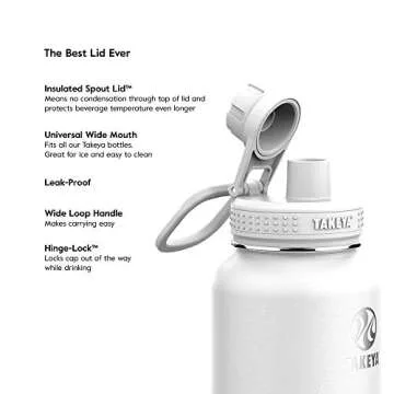 Takeya Actives 24 Oz Vacuum Insulated Stainless Steel Water Bottle with Spout Lid, Premium Quality, Blush