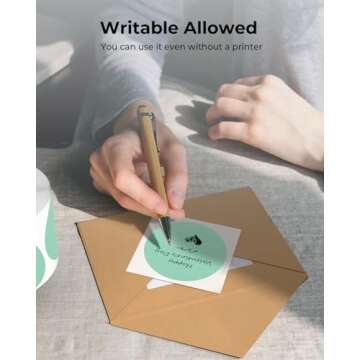 MUNBYN 2 Inch Green Circle Thermal Sticker Labels, Self-Adhesive Round Direct Thermal Labels for Logo Design, QR Code, Inventory, 750 Sheets/1 Roll