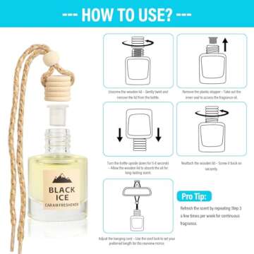 Premium Car Air Freshener Oil Diffuser - Long Lasting Aroma