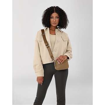 ODODOS Crossbody Bag with Adjustable Strap for Workouts and Travel, Caramel