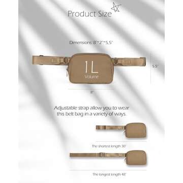 ODODOS Adjustable Crossbody Bag For Travel & Workouts