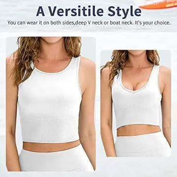 Queerier Reversible Crop Tank Tops for Women Fitness Wear