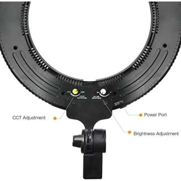 LimoStudio LED Ring Light 18-inch Diameter with Height 71.5" Tripod Stand, Phone Holder, Mount Adapter, Bluetooth Remote Shutter with Strap, AGG1451