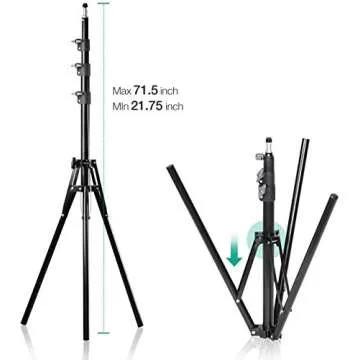 LimoStudio LED Ring Light 18-inch Diameter with Height 71.5" Tripod Stand, Phone Holder, Mount Adapter, Bluetooth Remote Shutter with Strap, AGG1451