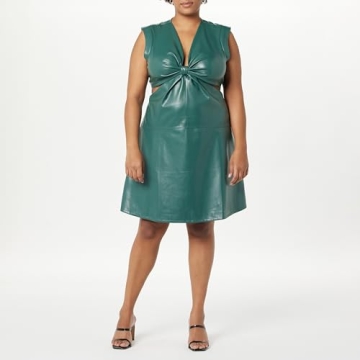 Chic Vegan Leather Cut-Out Mini Dress for Women