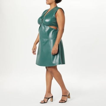 Chic Vegan Leather Cut-Out Mini Dress for Women