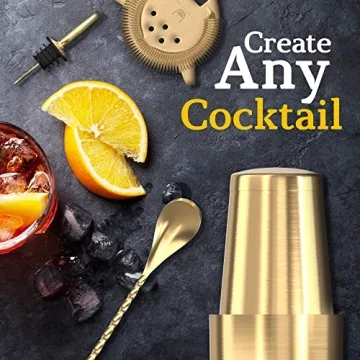 Highball & Chaser Bartender Kit with Black Bamboo Stand