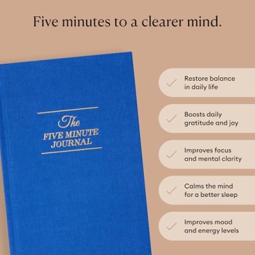The Five Minute Journal, Original Daily Gratitude Journal 2025, Reflection & Manifestation Journal for Mindfulness, Undated Daily Journal with Gold Foiling, Plastic-Free, Blue - Intelligent Change