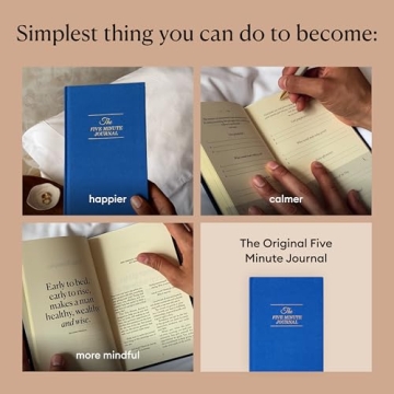The Five Minute Journal, Original Daily Gratitude Journal 2025, Reflection & Manifestation Journal for Mindfulness, Undated Daily Journal with Gold Foiling, Plastic-Free, Blue - Intelligent Change