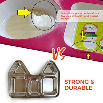 Kids Stainless Steel Section Plates