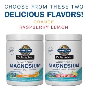 Garden of Life Whole Food Magnesium Powder, Raspberry Lemon - Vegan, Gluten & Sugar Free Supplement with Probiotics for Calm & Regularity