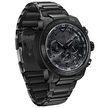 Citizen Men's Eco-Drive Weekender Ecosphere Chronograph Watch in IP Stainless Steel, Black Dial (Mod...