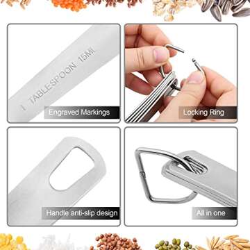 Viwehots Measuring Cups Set, 18/8 (304) Stainless Steel Measuring Cups, 5 Dry & Liquid Metric Measurement Cups, Metal Kitchen Measuring Cups 1/8,1/4,1/3,1/2,&1 Measuring Cup for Baking & Cooking