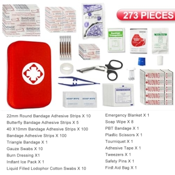 Car-Home Survival First-Aid Kit 273Pcs YIDERBO Emergency Gear