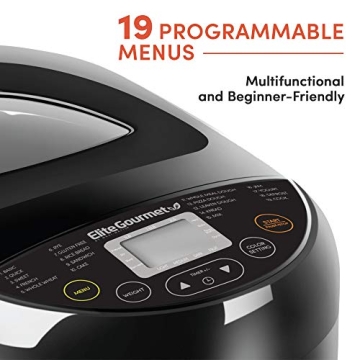 Elite Gourmet Bread Maker - 19 Functions, 3 Sizes
