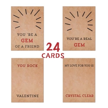 Valentine's Day Gift Cards with Heart Crystals for Kids