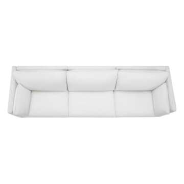 CHITA Sectional Modular Down Filled Sofa, Comfty Feather 3 Seat Cloud Couch, FSC Certified Modern Deep Seat Sectional for Living Room, 114 inch Width,3 Seat Modular Sofa, Cream