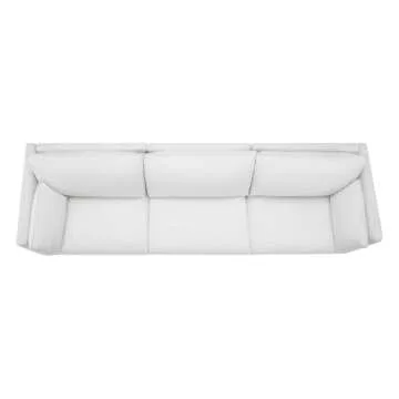 CHITA Sectional Modular Down Filled Sofa, Comfty Feather 3 Seat Cloud Couch, FSC Certified Modern Deep Seat Sectional for Living Room, 114 inch Width,3 Seat Modular Sofa, Cream