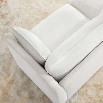 CHITA Sectional Modular Down Filled Sofa, Comfty Feather 3 Seat Cloud Couch, FSC Certified Modern Deep Seat Sectional for Living Room, 114 inch Width,3 Seat Modular Sofa, Cream